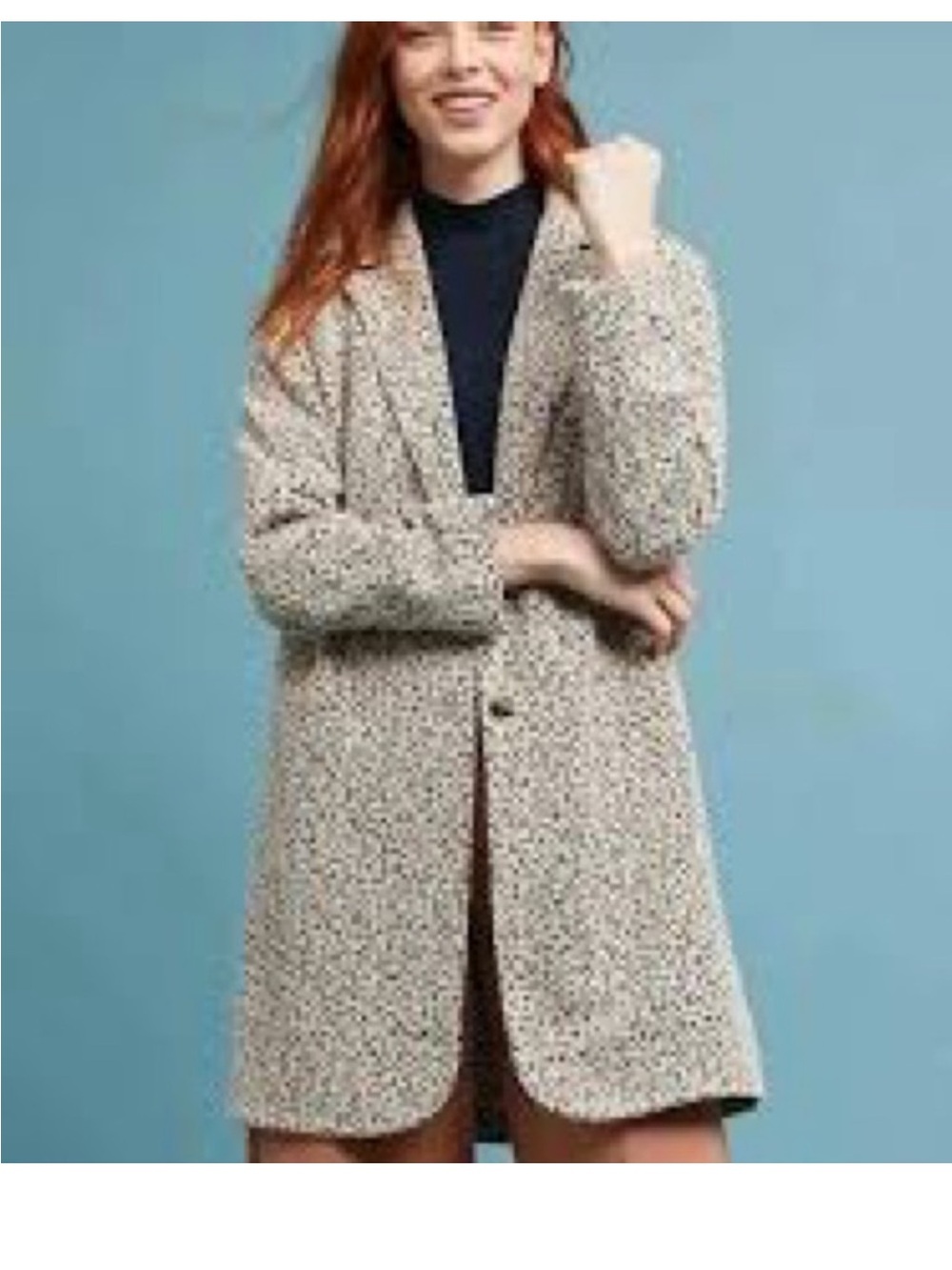 ANTHROPOLOGIE Cartonnair Knit Speckled Longline Women's Coat